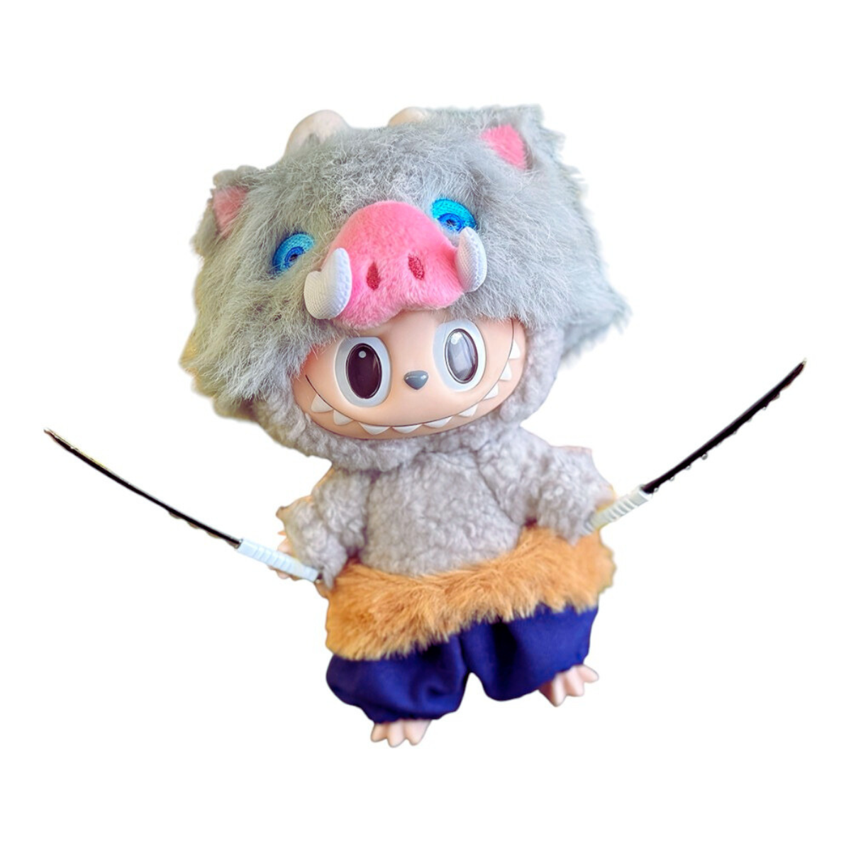 Demon Slayer Inosuke Style Outfit for Labubu 1.0/3.0 (Full Set 5 Items)