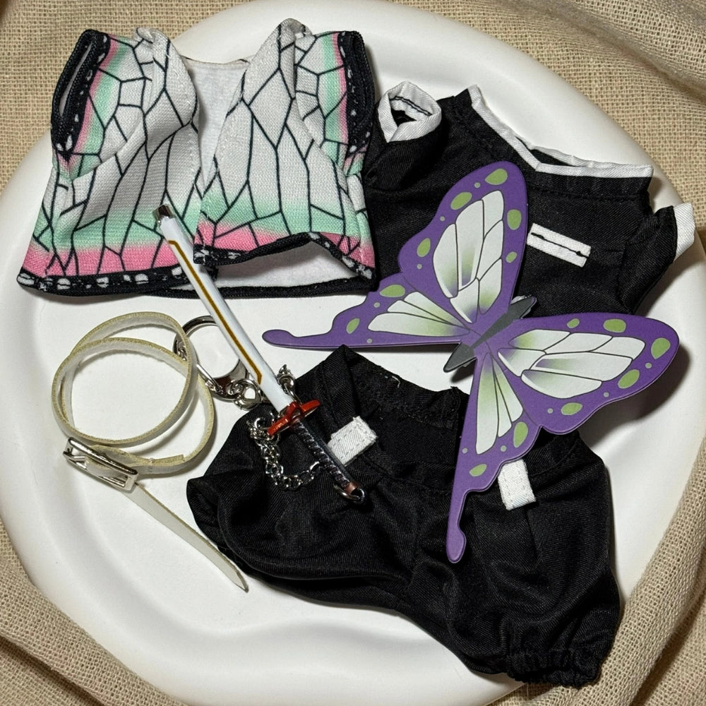 Demon Slayer Shinobu Style Outfit for Labubu 1.0/3.0 (Full Set 6 Items)