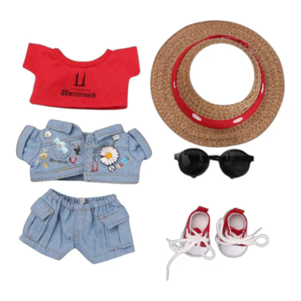 Labubu GD Denim Style Outfit (Full Set 6 Items) - Plushion