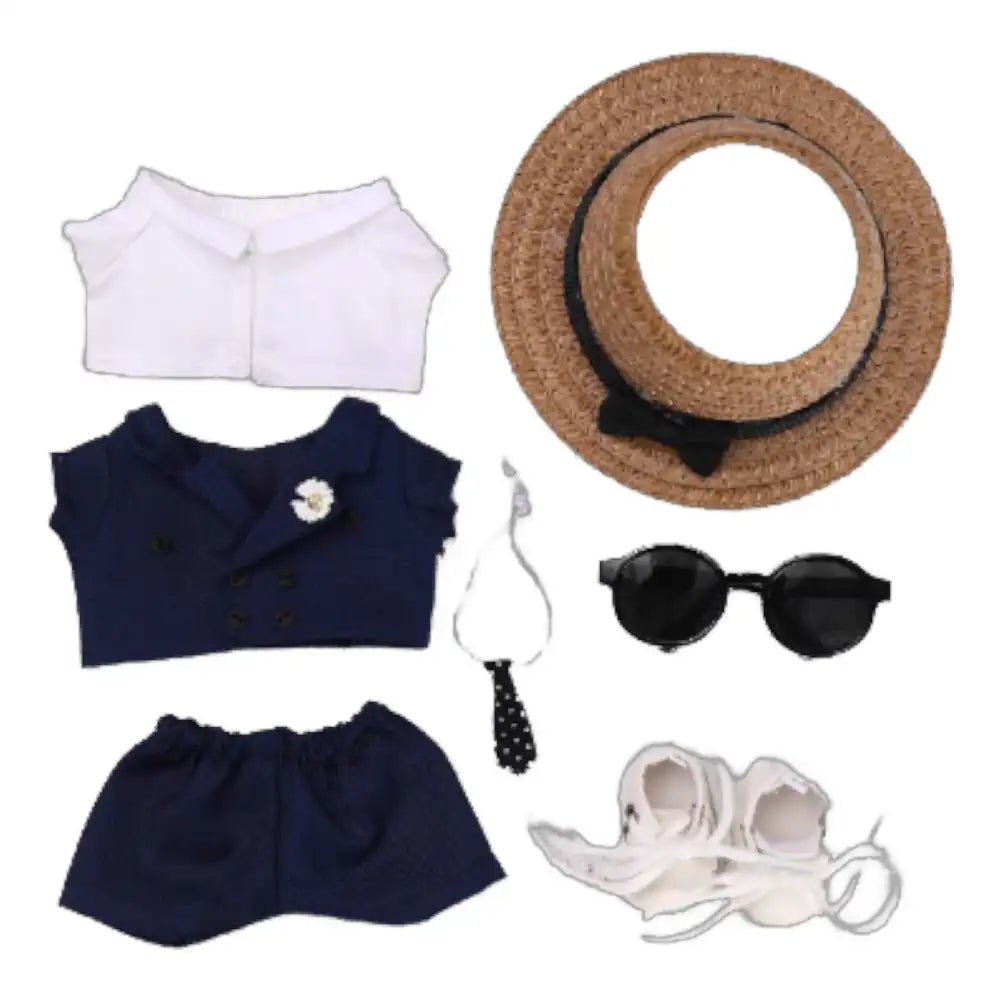 Labubu GD Style Suit w/ Straw Hat Outfit (Full Set 7 Items)