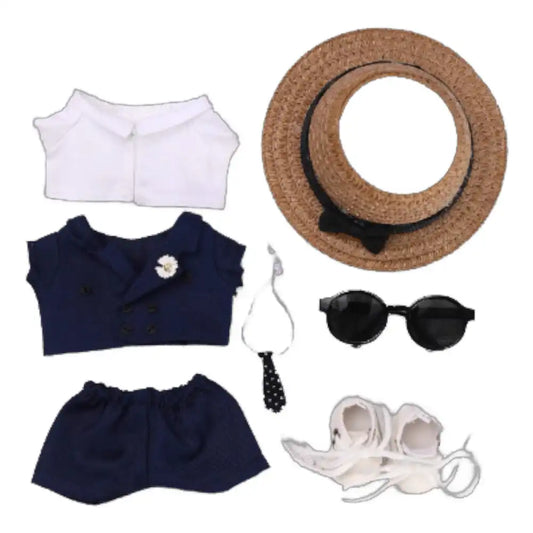 Labubu GD Style Suit w/ Straw Hat Outfit (Full Set 7 Items) - Plushion