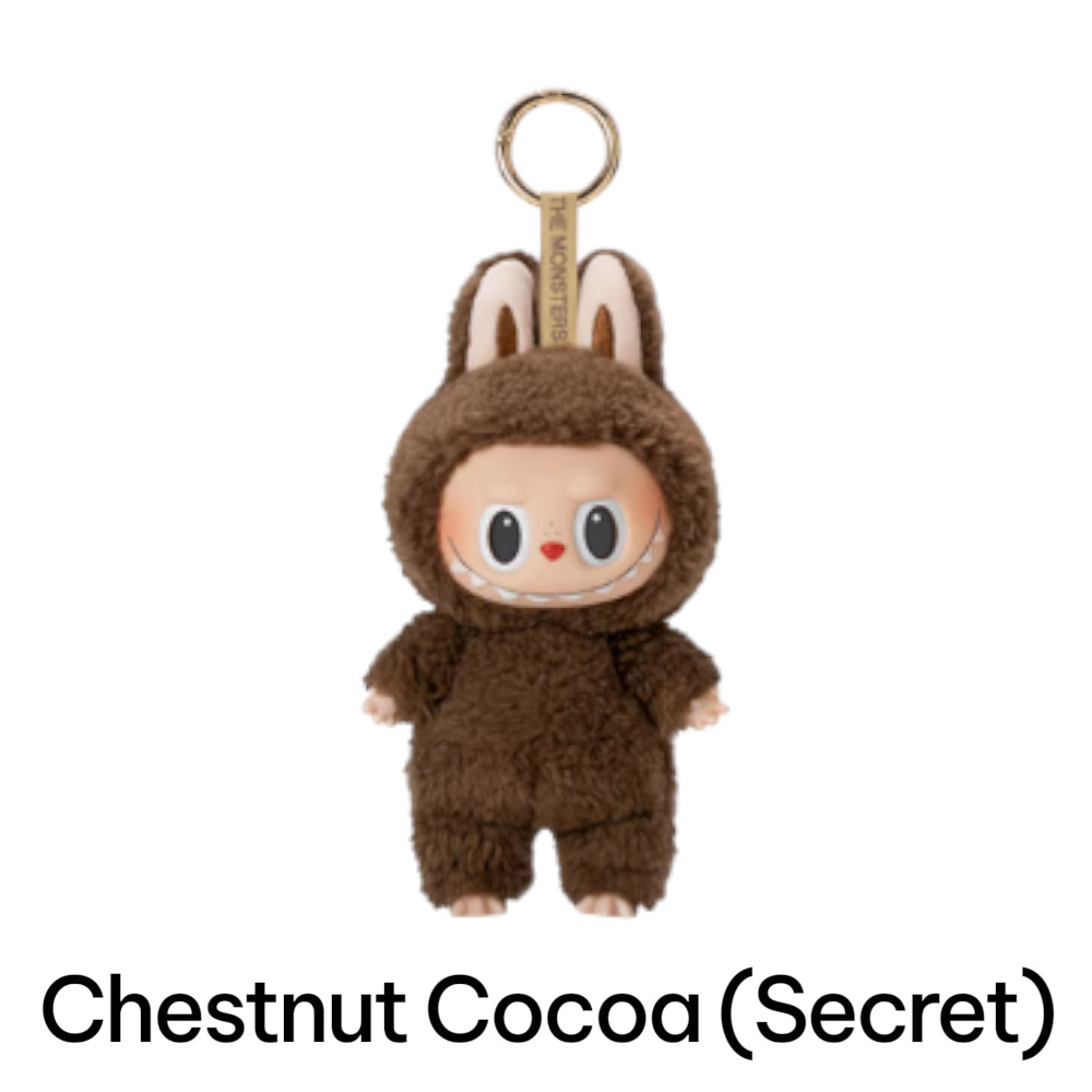 Authentic POP MART Labubu 1.0 Exciting Macaron Secret Edition Chestnut Cocoa figure, designed to look like a sweet macaron, open box.