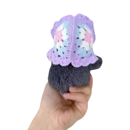 Jellycat Peanut Penguin Bag Charm Granny Square Hat w/ Bag (4 Colors) - Plushion