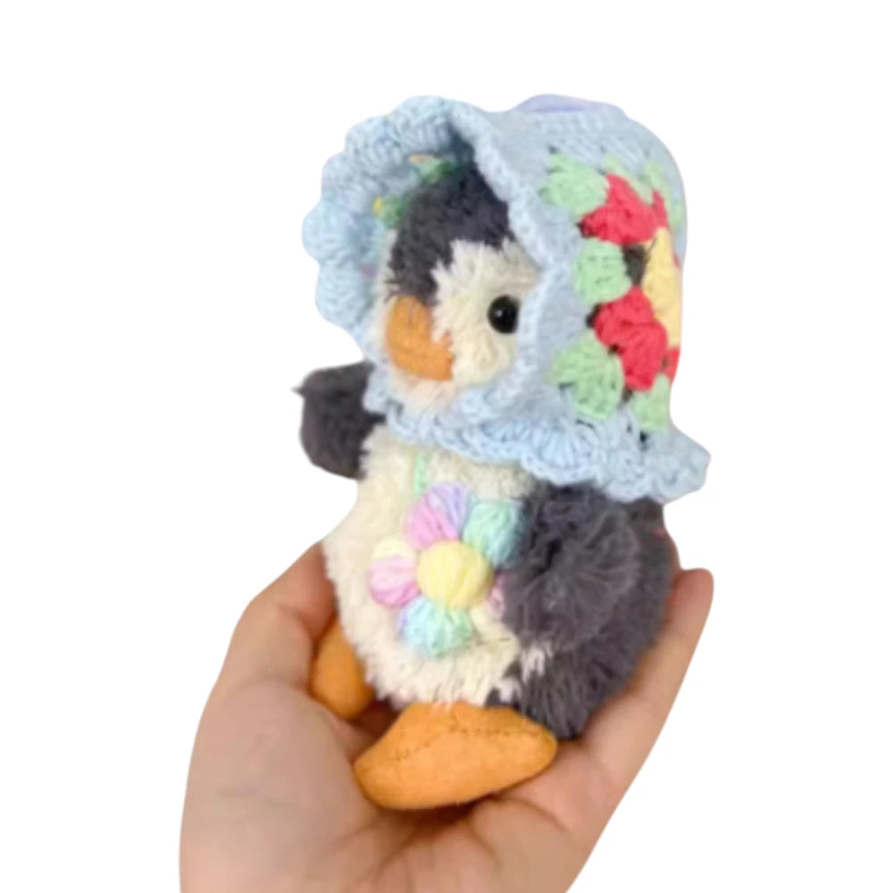 Jellycat Peanut Penguin Bag Charm Granny Square Hat w/ Bag (4 Colors) - Plushion