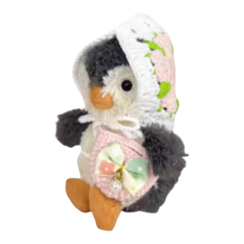 Jellycat Peanut Penguin Bag Charm Granny Square Hat w/ Bag (4 Colors)