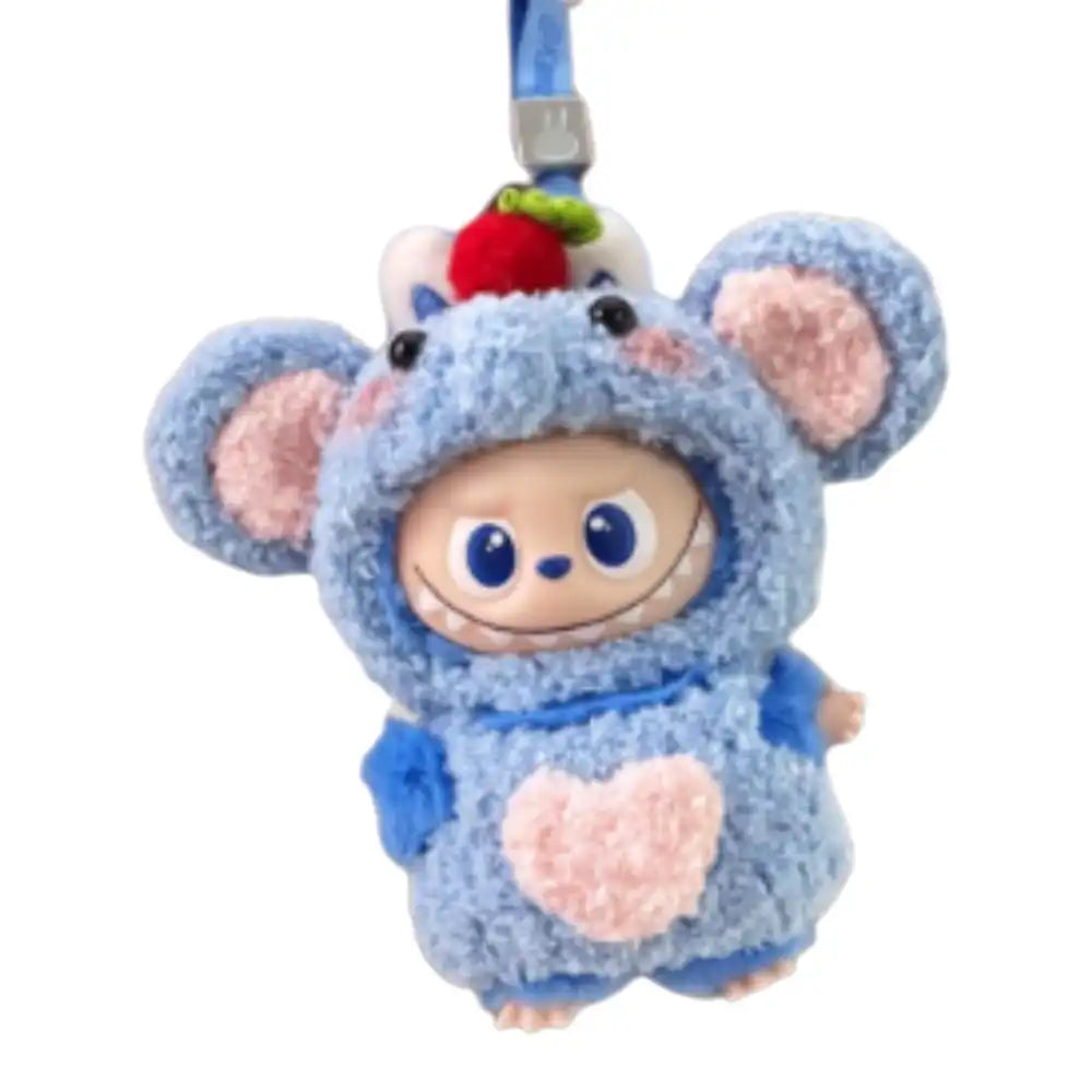 Labubu 4.0 figure wearing a complete Elephant-themed outfit, featuring large ears and a trunk detail on the hood.