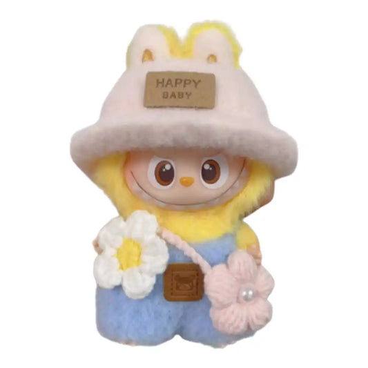 Labubu 4.0 figure wearing a complete Spring Picnic themed outfit, featuring light, cheerful colors and a relaxed style suitable for outdoor activities.