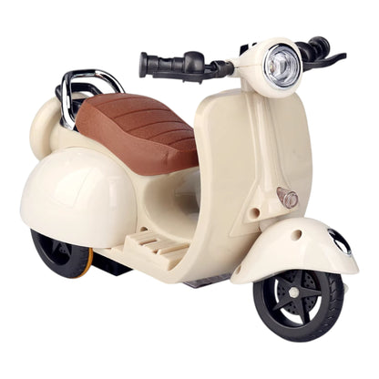 A collection of 4 miniature motorcycle toys for Labubu, displayed in different colors.