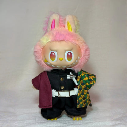 Demon Slayer Giyu Style Outfit for Labubu 1.0/3.0 (Full Set 5 Items)