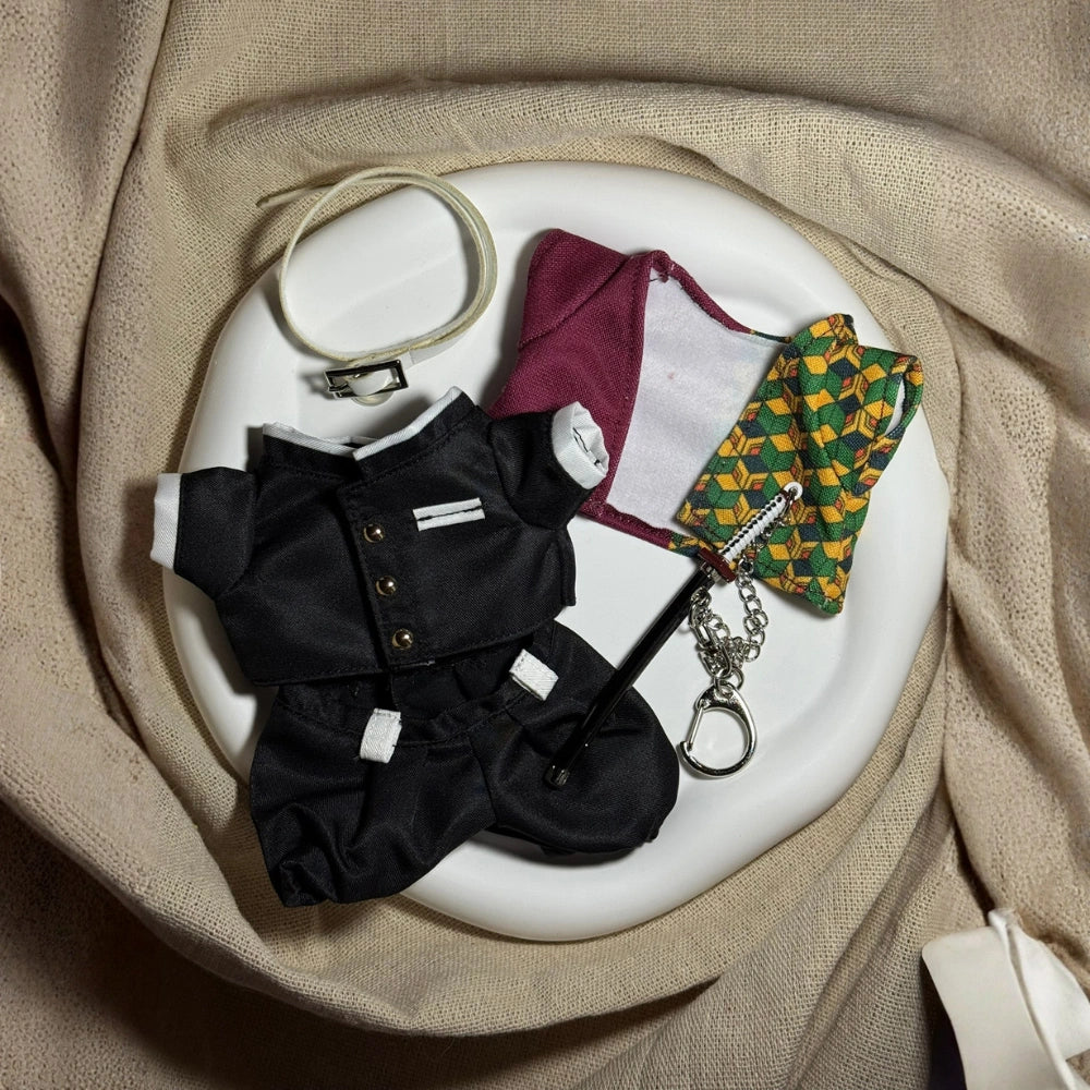 Demon Slayer Giyu Style Outfit for Labubu 1.0/3.0 (Full Set 5 Items)