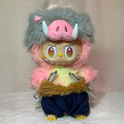 Demon Slayer Inosuke Style Outfit for Labubu 1.0/3.0 (Full Set 5 Items)