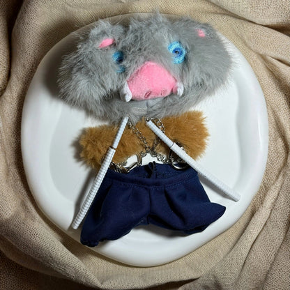 Demon Slayer Inosuke Style Outfit for Labubu 1.0/3.0 (Full Set 5 Items)