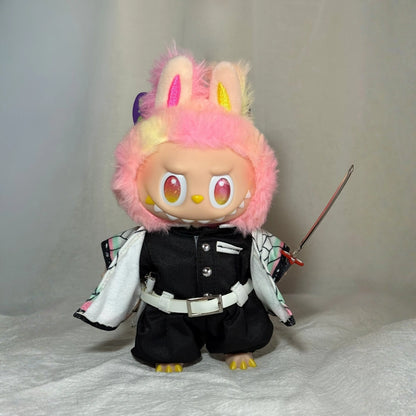 Demon Slayer Shinobu Style Outfit for Labubu 1.0/3.0 (Full Set 6 Items)