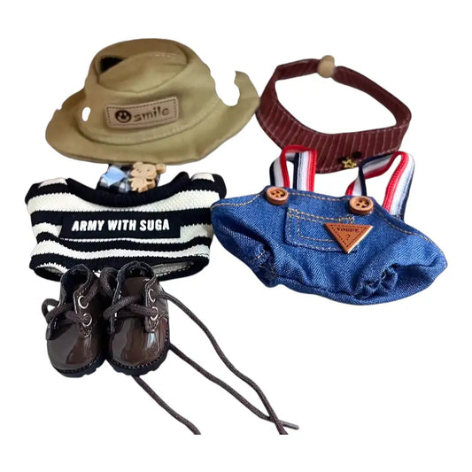 Labubu Cowboy Bucket Hat Outfit (Full Set 6 Items) - Plushion