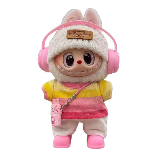 Labubu Striped T-shirt Outfit (Full Set 6 Items) - Plushion