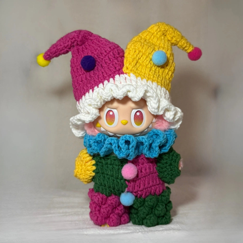 Clown Red Velvet Dark Green Outfit for Labubu 1.0/2.0/3.0