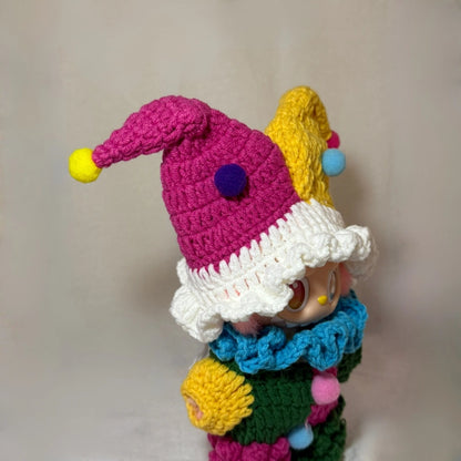 Clown Red Velvet Dark Green Outfit for Labubu 1.0/2.0/3.0