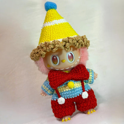 Clown Red Overalls Outfit for Labubu 1.0/3.0