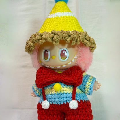 Clown Red Overalls Outfit for Labubu 1.0/3.0