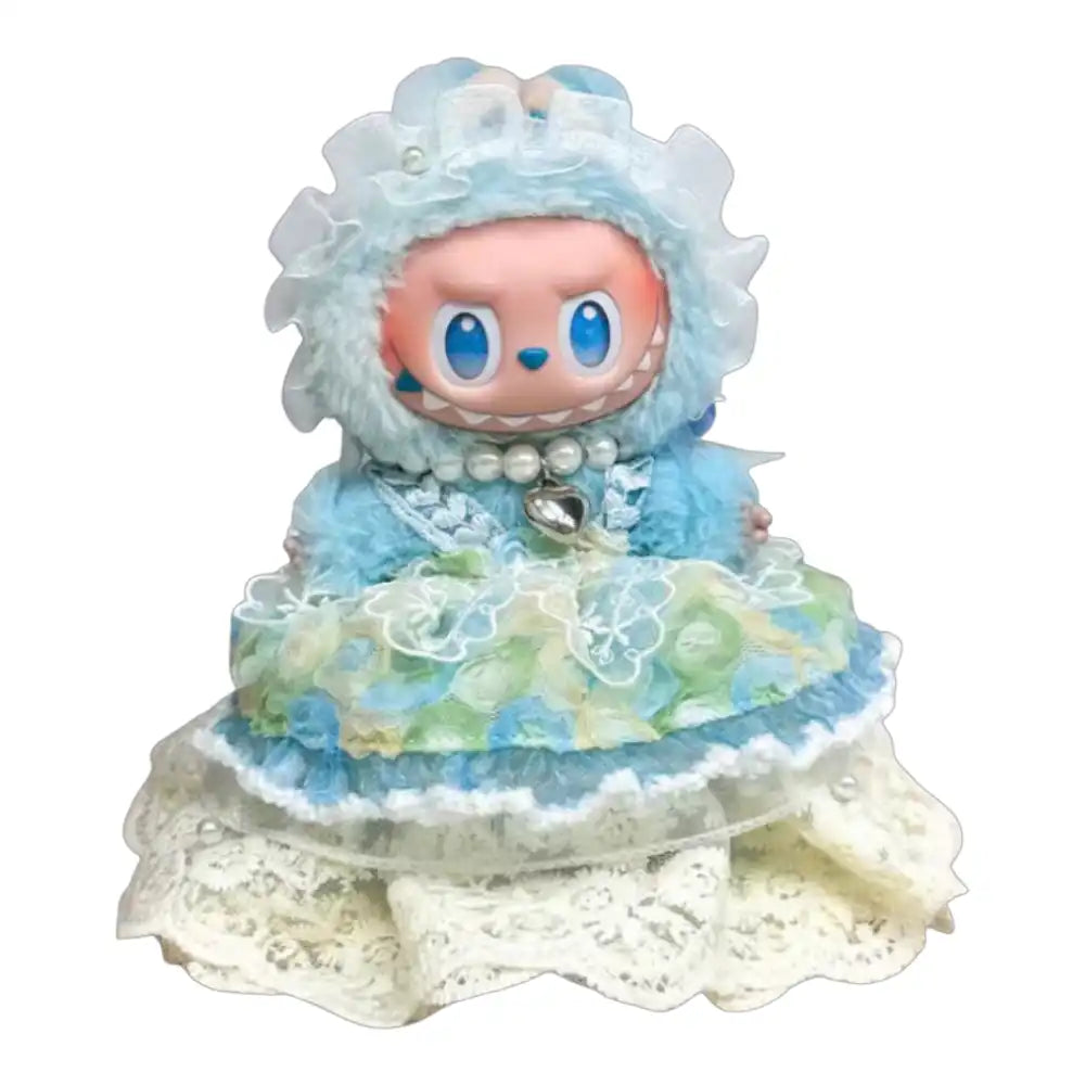 Labubu Wedding Dress w/ Lace Skirt & Headdress Outfit (Full Set 4 Items)