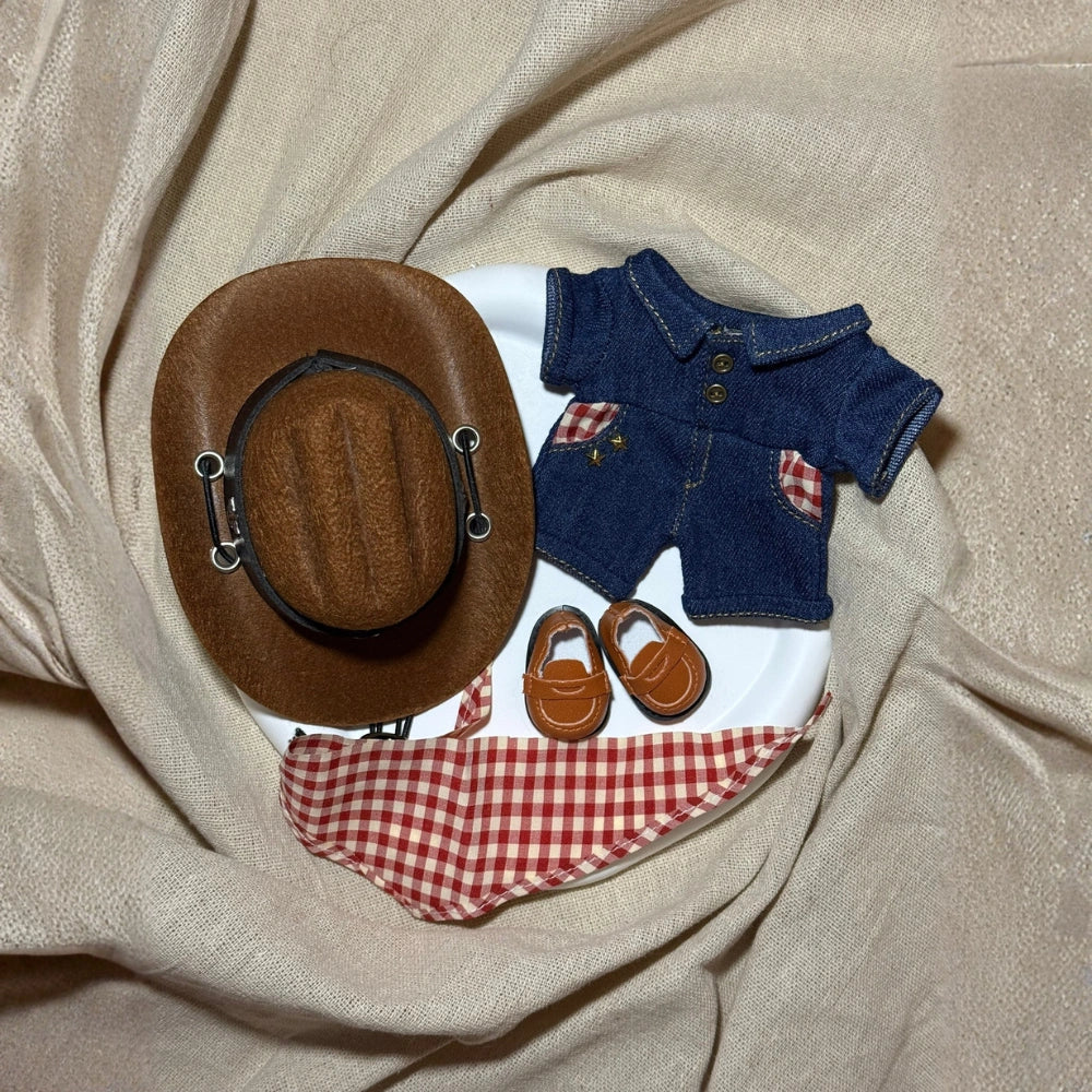 Cowboy w/ Hat Outfit for Labubu 1.0/3.0 (Full Set 4 Items)